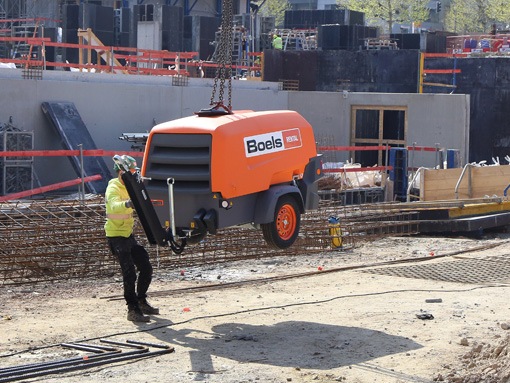 Compressor on a construction project